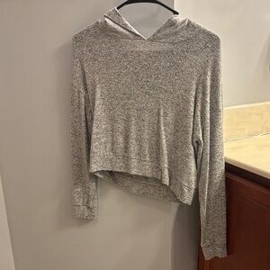 Charlotte Russe Gray Crop Top Hoodie